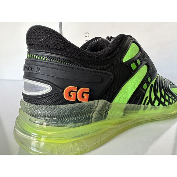 Gucci Ultrapace R Sneakers In Black and Green 8 US (Gucci 7.5) 620337 IT NIB main image 10